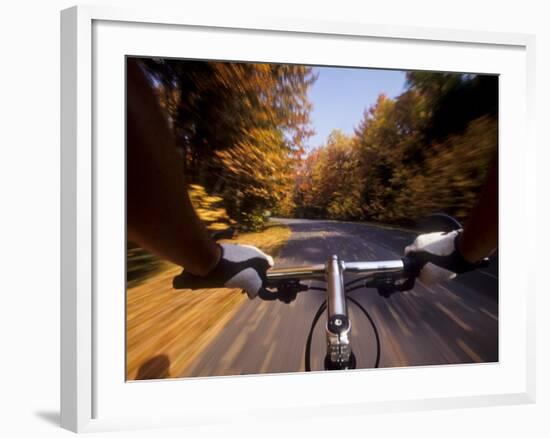 Detail of Cyclist View while Riding on the Roads-null-Framed Photographic Print