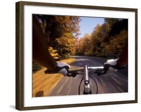 Detail of Cyclist View while Riding on the Roads-null-Framed Photographic Print