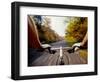 Detail of Cyclist View while Riding on the Roads-null-Framed Photographic Print