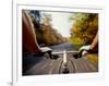 Detail of Cyclist View while Riding on the Roads-null-Framed Photographic Print