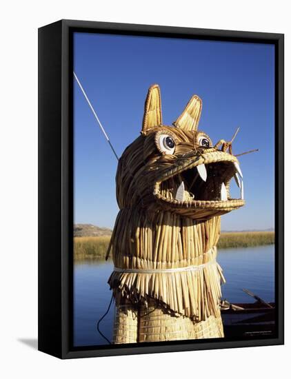 Detail of Decoration on Traditional Reed Boat, Lake Titicaca, Peru-Gavin Hellier-Framed Stretched Canvas