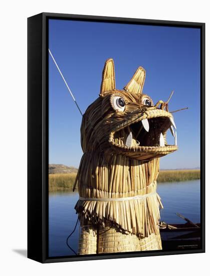 Detail of Decoration on Traditional Reed Boat, Lake Titicaca, Peru-Gavin Hellier-Framed Stretched Canvas