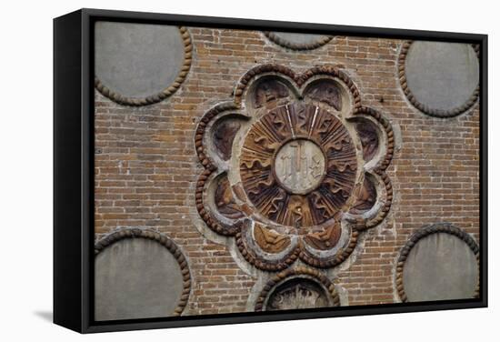 Detail of Decorative Brickwork from Casa Romei-null-Framed Stretched Canvas