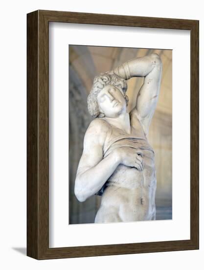 Detail of Dying Slave by Michelangelo Buonarroti-null-Framed Photographic Print
