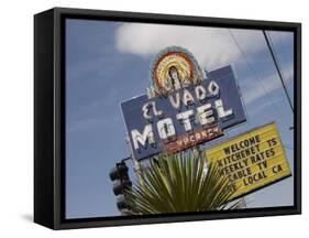 Detail of El Vado Motel Sign, Albuquerque, New Mexico, USA-Nancy & Steve Ross-Framed Stretched Canvas