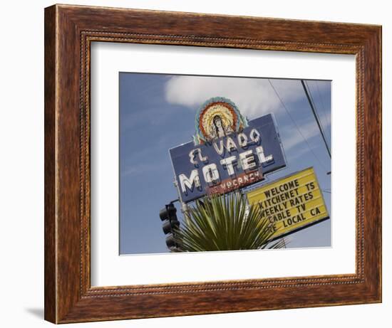 Detail of El Vado Motel Sign, Albuquerque, New Mexico, USA-Nancy & Steve Ross-Framed Photographic Print