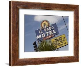 Detail of El Vado Motel Sign, Albuquerque, New Mexico, USA-Nancy & Steve Ross-Framed Photographic Print