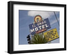 Detail of El Vado Motel Sign, Albuquerque, New Mexico, USA-Nancy & Steve Ross-Framed Photographic Print