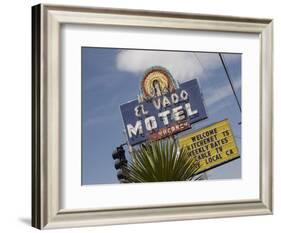 Detail of El Vado Motel Sign, Albuquerque, New Mexico, USA-Nancy & Steve Ross-Framed Photographic Print