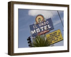 Detail of El Vado Motel Sign, Albuquerque, New Mexico, USA-Nancy & Steve Ross-Framed Photographic Print