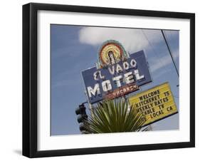 Detail of El Vado Motel Sign, Albuquerque, New Mexico, USA-Nancy & Steve Ross-Framed Photographic Print