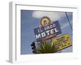 Detail of El Vado Motel Sign, Albuquerque, New Mexico, USA-Nancy & Steve Ross-Framed Photographic Print