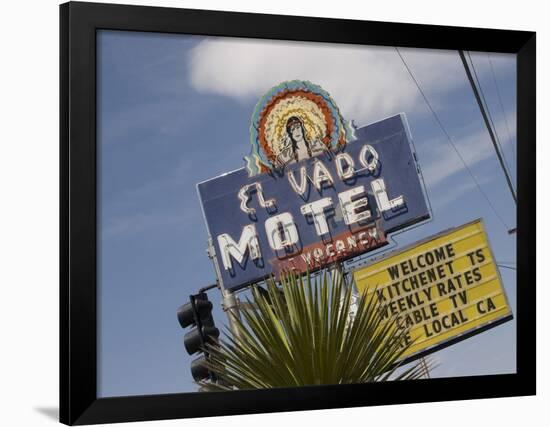 Detail of El Vado Motel Sign, Albuquerque, New Mexico, USA-Nancy & Steve Ross-Framed Photographic Print