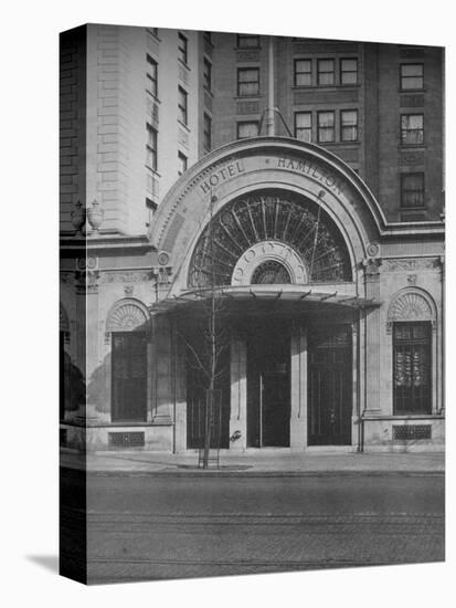 Detail of entrance, Hotel Hamilton, Washington DC, 1923-null-Stretched Canvas