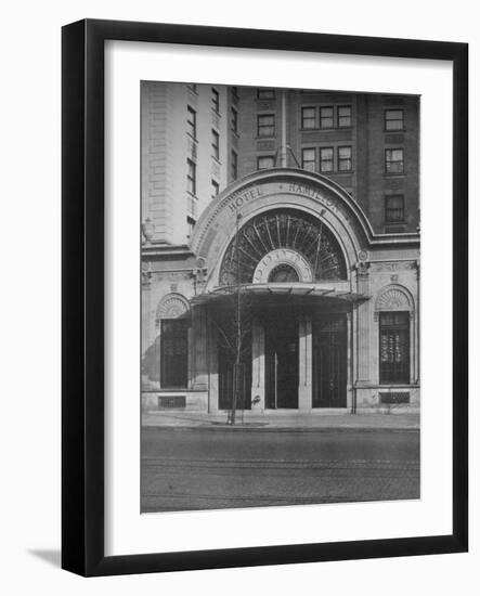 Detail of entrance, Hotel Hamilton, Washington DC, 1923-null-Framed Photographic Print