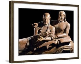 Detail of Etruscan Sarcophagus of the Spouses-null-Framed Photographic Print
