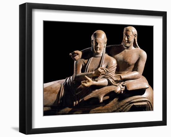 Detail of Etruscan Sarcophagus of the Spouses-null-Framed Photographic Print