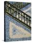 Detail of External Staircase Decorated with Azulejos (Tiles), Algarve, Portugal-Nedra Westwater-Stretched Canvas