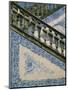 Detail of External Staircase Decorated with Azulejos (Tiles), Algarve, Portugal-Nedra Westwater-Mounted Photographic Print