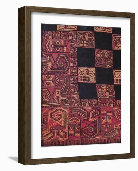 Detail of Fabric for Funeral Cloak, from Peru-null-Framed Giclee Print