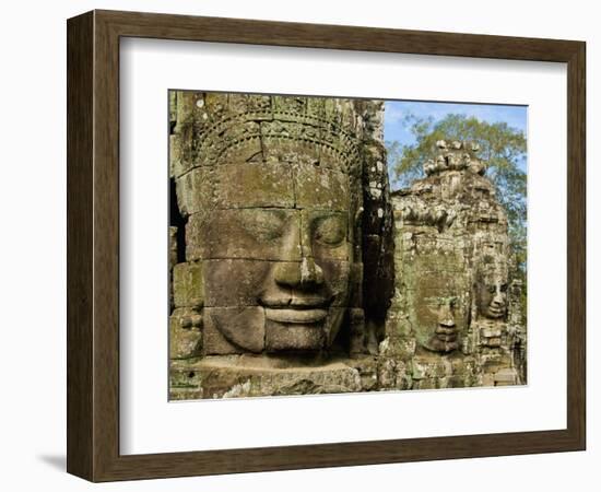 Detail of Face on Bayon Temple-Bob Krist-Framed Photographic Print