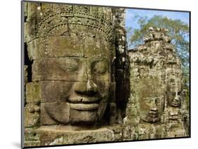 Detail of Face on Bayon Temple-Bob Krist-Mounted Photographic Print