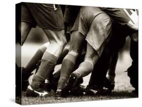 Detail of Feet of a Group of Rugby Players in a Scrum, Paris, France-null-Stretched Canvas