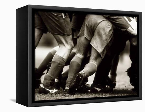 Detail of Feet of a Group of Rugby Players in a Scrum, Paris, France-null-Framed Stretched Canvas