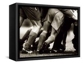 Detail of Feet of a Group of Rugby Players in a Scrum, Paris, France-null-Framed Stretched Canvas