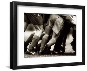 Detail of Feet of a Group of Rugby Players in a Scrum, Paris, France-null-Framed Photographic Print