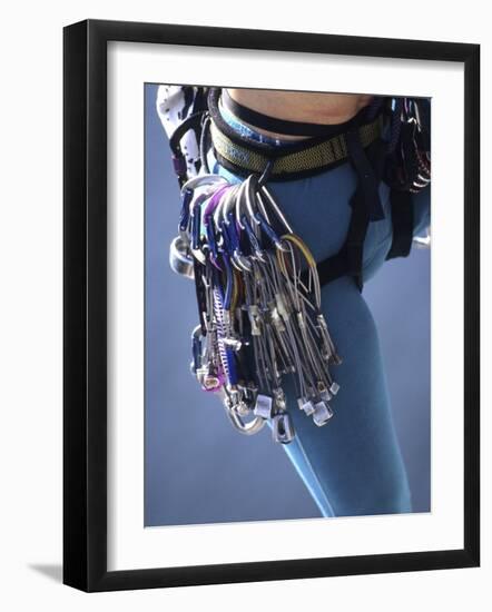 Detail of Female Rock Climber and Equipment-null-Framed Photographic Print