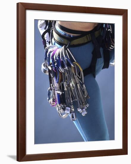 Detail of Female Rock Climber and Equipment-null-Framed Photographic Print