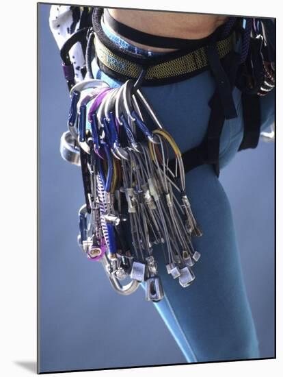 Detail of Female Rock Climber and Equipment-null-Mounted Photographic Print