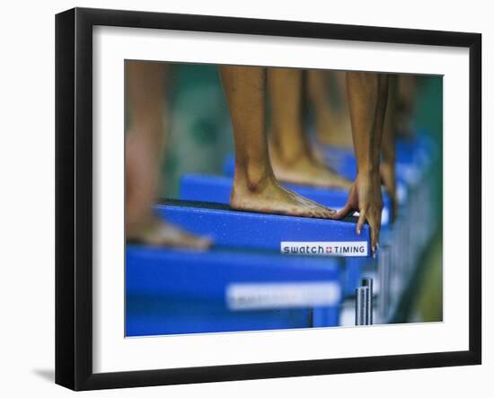 Detail of Female Swimmers at the Start of a Race-null-Framed Photographic Print