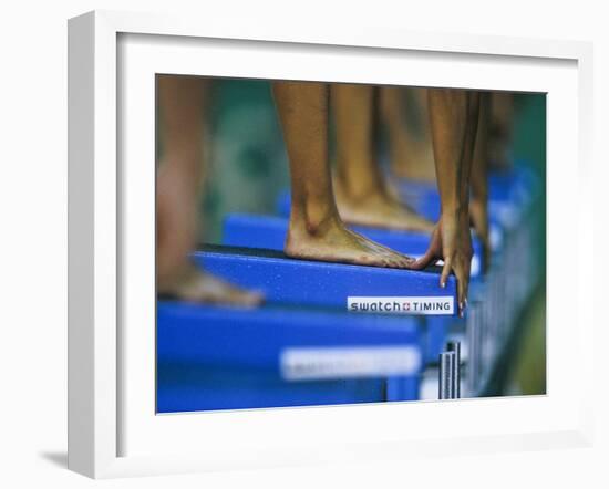 Detail of Female Swimmers at the Start of a Race-null-Framed Photographic Print