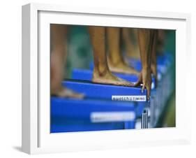 Detail of Female Swimmers at the Start of a Race-null-Framed Photographic Print