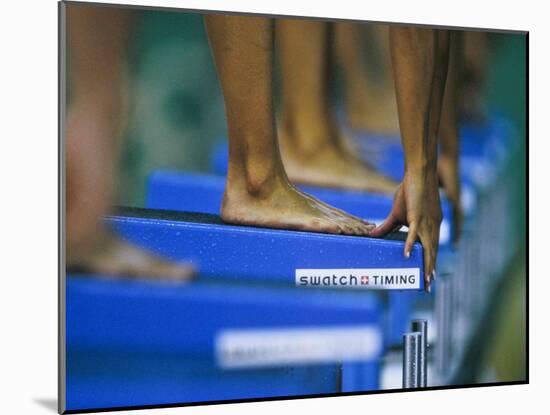 Detail of Female Swimmers at the Start of a Race-null-Mounted Photographic Print