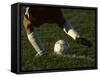 Detail of Foot About to Kick a Soccer Ball-Paul Sutton-Framed Stretched Canvas