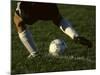 Detail of Foot About to Kick a Soccer Ball-Paul Sutton-Mounted Photographic Print