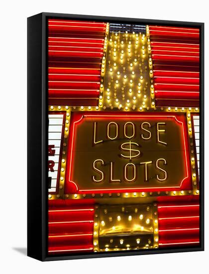 Detail of Fremont Casino Sign, Fremont Street Experience, Downtown, Las Vegas, Nevada, Usa-Walter Bibikow-Framed Stretched Canvas