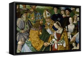 Detail of Fresco Painting of Frederick III's Betrothal to Eleonora of Portugal by Pinturicchio-S. Vannini-Framed Stretched Canvas
