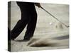 Detail of Golfer Blasting Out of Sand Trap-null-Stretched Canvas