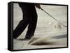 Detail of Golfer Blasting Out of Sand Trap-null-Framed Stretched Canvas