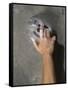 Detail of Hand on Wall Climbing Grip-null-Framed Stretched Canvas