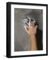 Detail of Hand on Wall Climbing Grip-null-Framed Photographic Print