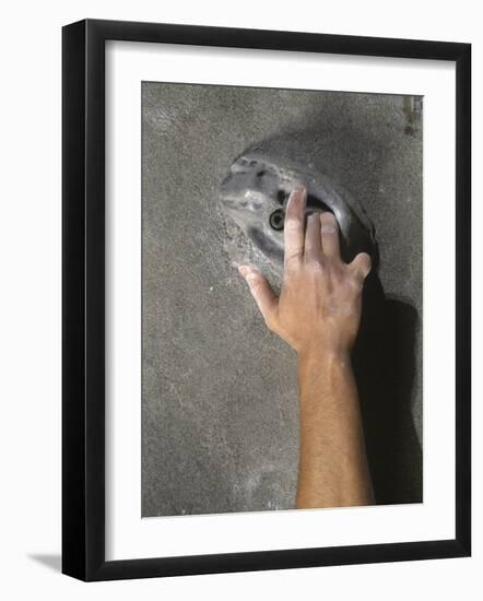 Detail of Hand on Wall Climbing Grip-null-Framed Photographic Print