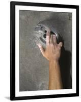 Detail of Hand on Wall Climbing Grip-null-Framed Photographic Print