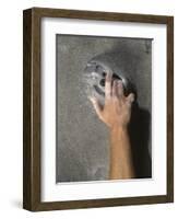 Detail of Hand on Wall Climbing Grip-null-Framed Photographic Print