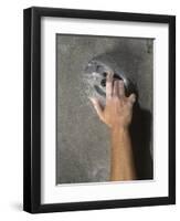 Detail of Hand on Wall Climbing Grip-null-Framed Photographic Print