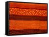Detail of Handmade Orange and Black Wool Textile Blanket, Pisac Market, Peru-Cindy Miller Hopkins-Framed Stretched Canvas